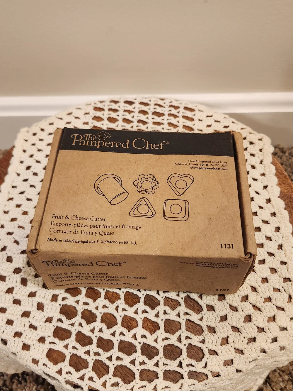 Pampered Chef Fruit & Cheese Cutter #1131 In Original Box With Use / Care Card
